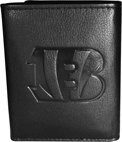 Siskiyou Sports NFL Cincinnati Bengals Embossed Leather Tri-fold Wallet, One Size, Black in Saudi Arabia