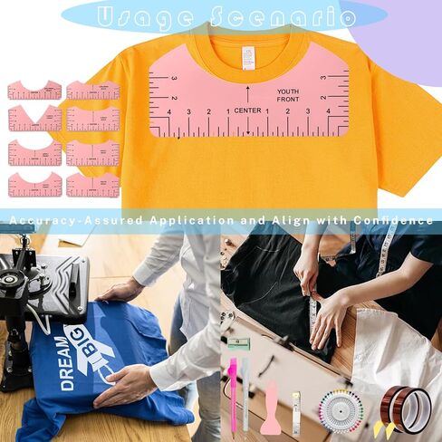 Sublimation Shirt Tool Kits, 8 T Shirt rulers, 3 Pack Teflon Sheet for Heat Press 12 x 16in, Heat Resistant Gloves with Silicone Bumps, 2 Rolls Heat Resistant Tape in Saudi Arabia