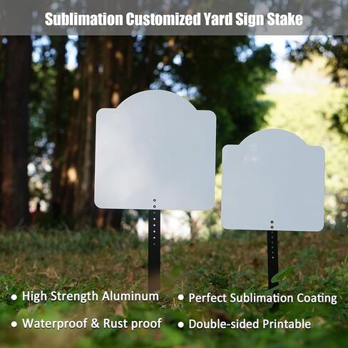 Leafcraft 5 Pack 10inch Sublimation Yard Sign Blanks with Stake, Custom Aluminum Double Side Printable Metal Garden Ground Sign Stake, Indoor Outdoor Decor for Heat Press, DIY Craft (Square Arch) in Saudi Arabia