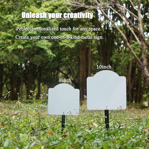 Leafcraft 5 Pack 10inch Sublimation Yard Sign Blanks with Stake, Custom Aluminum Double Side Printable Metal Garden Ground Sign Stake, Indoor Outdoor Decor for Heat Press, DIY Craft (Square Arch) in Saudi Arabia