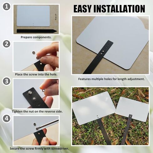 Leafcraft 5 Pack 10inch Sublimation Yard Sign Blanks with Stake, Custom Aluminum Double Side Printable Metal Garden Ground Sign Stake, Indoor Outdoor Decor for Heat Press, DIY Craft (Square Arch) in Saudi Arabia