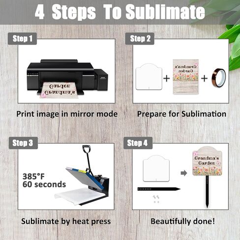 Leafcraft 5 Pack 10inch Sublimation Yard Sign Blanks with Stake, Custom Aluminum Double Side Printable Metal Garden Ground Sign Stake, Indoor Outdoor Decor for Heat Press, DIY Craft (Square Arch) in Saudi Arabia