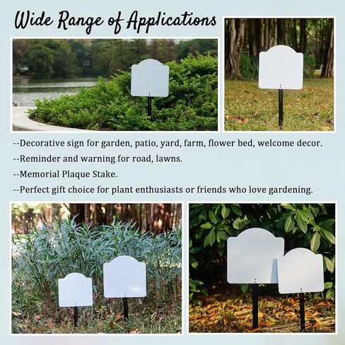 Leafcraft 5 Pack 10inch Sublimation Yard Sign Blanks with Stake, Custom Aluminum Double Side Printable Metal Garden Ground Sign Stake, Indoor Outdoor Decor for Heat Press, DIY Craft (Square Arch) in Saudi Arabia