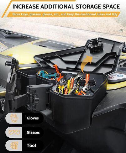 حامل الجهاز اللوحي لجهاز Can-Am Maverick R، حامل هاتف iPad قابل للتعديل مع صندوق تخزين لملحقات Can Am Maverick R MAX X RS 2024+ (#715007176) in Kuwait