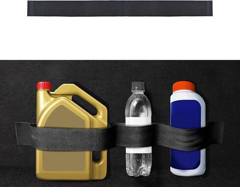 Elastic Car Trunk Organizer Straps with Hook and Loop Tape, SUV Trunk Storage Organizer Straps, Organize the Cluttered Trunk Keeps Items from Rolling Around for Sedan RV Van (27.5 Inch+2Pocket） in Saudi Arabia