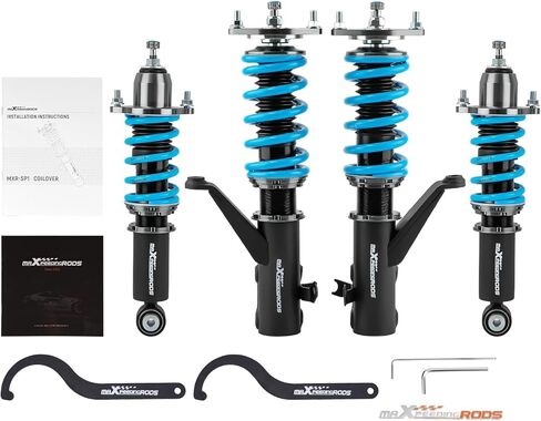 maXpeedingrods Coilovers for Acura RSX 2002-2006, for Integra DC5 2001-2006, 24 Level Damper Adjustable Coilovers Suspension Kit Struts, Height Adjustable T6 Upgraded Lowering Kit Blue in Kuwait
