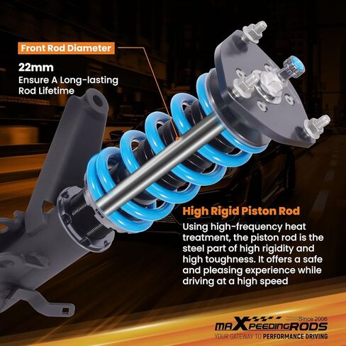 maXpeedingrods Coilovers for Acura RSX 2002-2006, for Integra DC5 2001-2006, 24 Level Damper Adjustable Coilovers Suspension Kit Struts, Height Adjustable T6 Upgraded Lowering Kit Blue in Kuwait