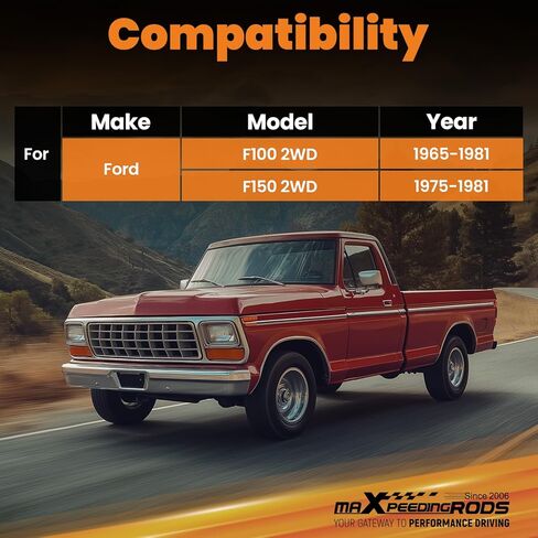 طقم قلاب للمحور الخلفي من maxpeedingrods مقاس 6 بوصات لسيارة Ford F-150 F-100 2WD 1965-1981 - يناسب مبيت المحور بقطر 2.75 بوصة in Kuwait