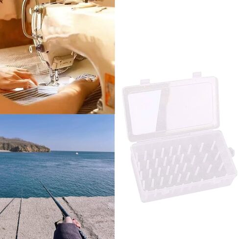 Sewing Thread Box Thread Organizer Transparent Sewing Storage Box 42 Sewing Bobbins Embroidery Thread Sorting Holder in Saudi Arabia