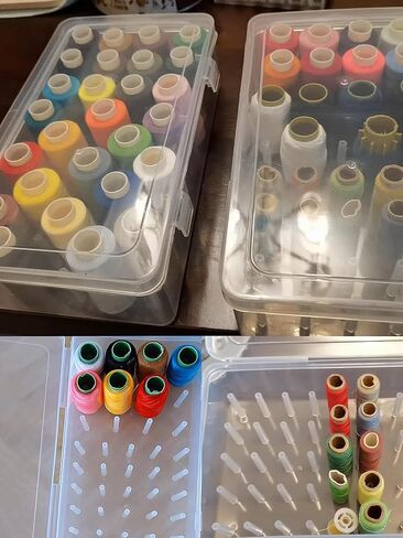Sewing Thread Box Thread Organizer Transparent Sewing Storage Box 42 Sewing Bobbins Embroidery Thread Sorting Holder in Saudi Arabia