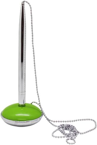 Counter Pen with Chain Green Signature Desk Pen for Bank and Hotel Front Desk for Office Stationery and Signing in Kuwait