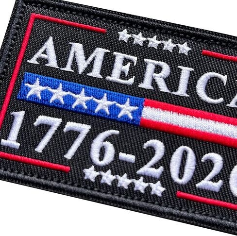 USA 250th Anniversary 1776-2026 America Flag Tacitical Morale Hook and Loop Patches, Patriotic Stars Patch for Hats, Caps, Backpacks, Clothes, Jeans, Dog Harness, 3.7" x 2.3" Sized in Saudi Arabia