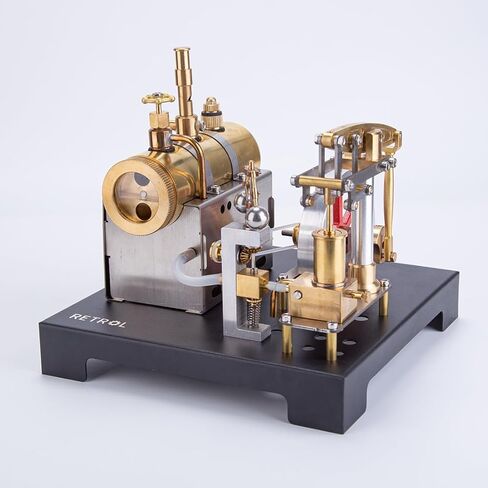 Full Metal Stationary Beam Steam Engine Model That Works, Retrol SE-01 Steam Model Kits and Horizontal Boiler, Physical Experiment Tool, 85Pcs in Saudi Arabia