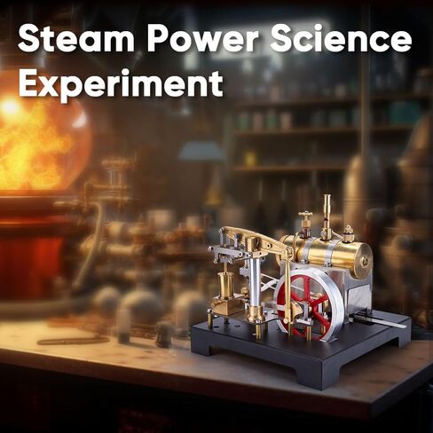 Full Metal Stationary Beam Steam Engine Model That Works, Retrol SE-01 Steam Model Kits and Horizontal Boiler, Physical Experiment Tool, 85Pcs in Saudi Arabia