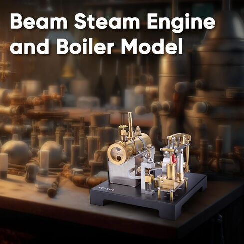 Full Metal Stationary Beam Steam Engine Model That Works, Retrol SE-01 Steam Model Kits and Horizontal Boiler, Physical Experiment Tool, 85Pcs in Saudi Arabia