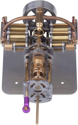 ENGINEDIY Steam Engine Model for Adults, Mini Horizontally Opposed Four-Cylinder Steam Engine Model + Gearbox for Small Steam Model Ship Without Boiler in Saudi Arabia
