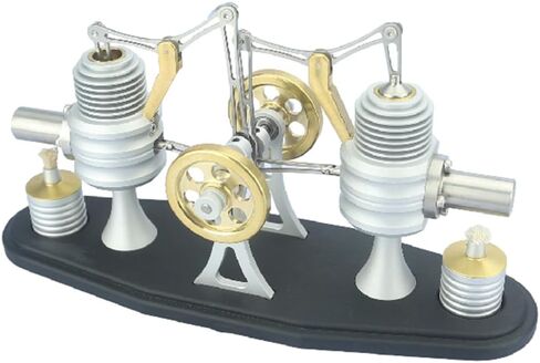 ENGINEDIY Stirling Metal Engine, All Metal Beam Heat Engine Twin-Cylinder External Combustion Engine Gifts for Machine Enthusiasts (Kit Version) in Saudi Arabia