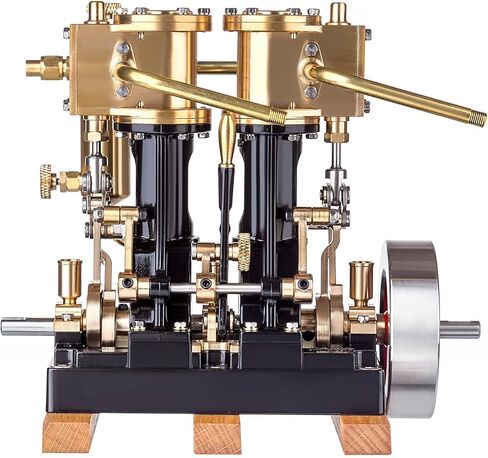 KACIO LS2-14 Twin Cylinder Reciprocating Steam Engine Model - Boiler Not Included - Perfect for Steam-Powered Model Ships Over 80cm in Kuwait