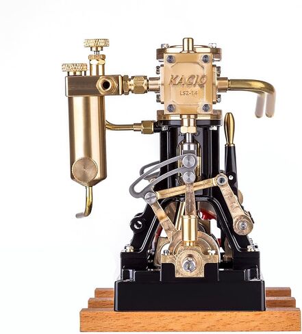 KACIO LS2-14 Twin Cylinder Reciprocating Steam Engine Model - Boiler Not Included - Perfect for Steam-Powered Model Ships Over 80cm in Kuwait