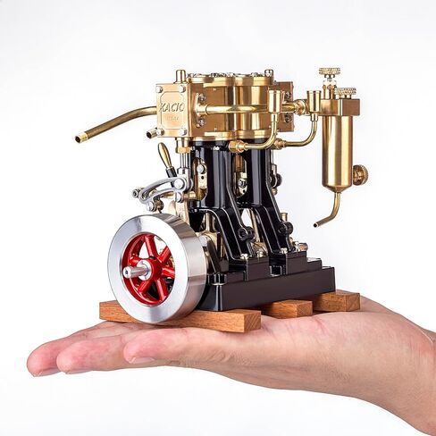 KACIO LS2-14 Twin Cylinder Reciprocating Steam Engine Model - Boiler Not Included - Perfect for Steam-Powered Model Ships Over 80cm in Kuwait
