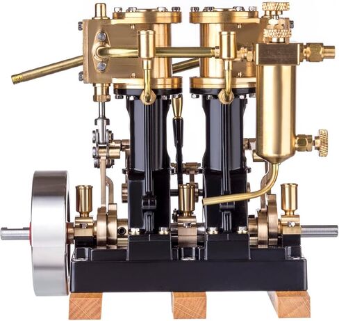 KACIO LS2-14 Twin Cylinder Reciprocating Steam Engine Model - Boiler Not Included - Perfect for Steam-Powered Model Ships Over 80cm in Kuwait