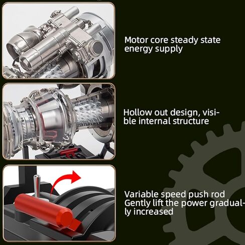 Engine Model Kit, TR900 1/4 Scale Metal Simulation Electric Military Helicopter Turboshaft Engine Model Kit, Educational Physics Experiment STEM Toys in Saudi Arabia