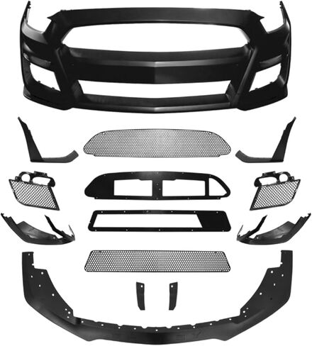 GT500 Style Front Bumper Cover Conversion Kit Compatible with 2015 2016 2017 Ford Mustang Upgrade to GT500 Style - Will not fit original GT500 in Kuwait