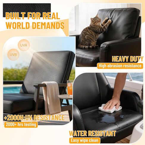 Meneng Marine Vinyl Faux Leather: Black 54"x72" Grain Upholstery Leather Fabric for Furniture Sofa Recover - Waterproof & Scratch-Resistant Vinyl Repair Material for Boat Seats Car Interior in Saudi Arabia