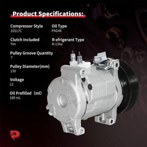 ضاغط مكيف الهواء PHOBOOS مع قابض متوافق مع Honda Accord 2003-2007 L4 2.4L. تبريد سريع، ضوضاء منخفضة، سهولة التركيب، المرجع. 78389 in Kuwait