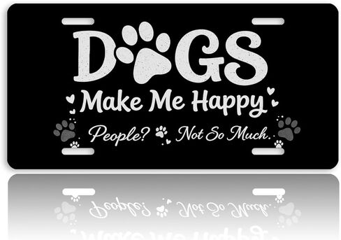 Pet Humor Front License Plate for Women Funny Dog Paw Quote Lover Car Vanity Plates Decorative Aluminum Metal Cute Novelty License Plate 6x12 Inch (4 Holes) in Saudi Arabia
