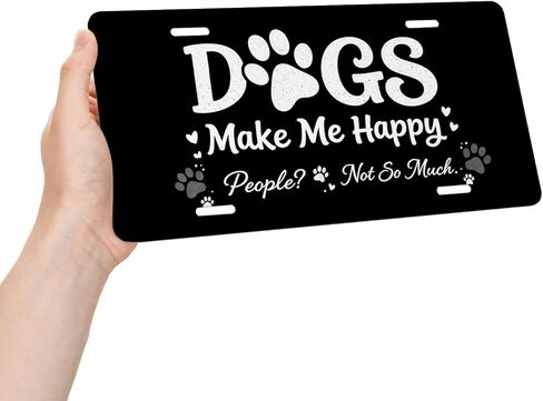 Pet Humor Front License Plate for Women Funny Dog Paw Quote Lover Car Vanity Plates Decorative Aluminum Metal Cute Novelty License Plate 6x12 Inch (4 Holes) in Saudi Arabia