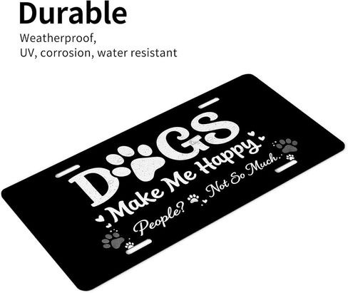Pet Humor Front License Plate for Women Funny Dog Paw Quote Lover Car Vanity Plates Decorative Aluminum Metal Cute Novelty License Plate 6x12 Inch (4 Holes) in Saudi Arabia