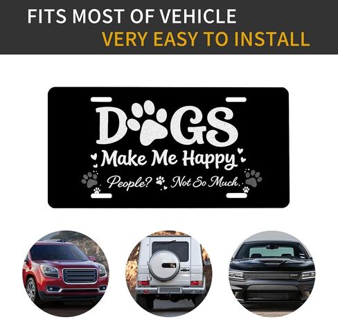Pet Humor Front License Plate for Women Funny Dog Paw Quote Lover Car Vanity Plates Decorative Aluminum Metal Cute Novelty License Plate 6x12 Inch (4 Holes) in Saudi Arabia