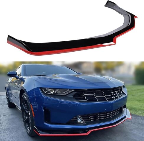 الشفة الأمامية متوافقة مع Chevy Camaro LT/LS/RS/SS 2016-2024، أسود لامع على شكل خط أحمر ممتص للصدمات وسد هوائي سفلي للذقن مناسب للأعمار من 16 إلى 24 عامًا، مجموعة حماية للجسم in Kuwait