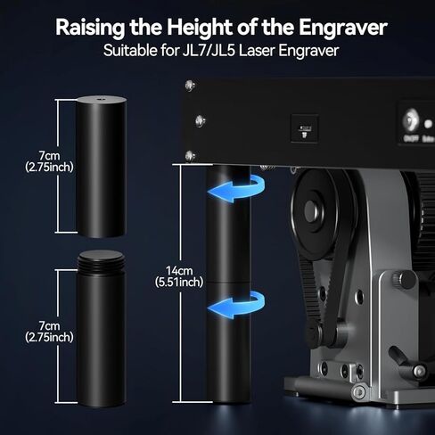 WOXCKER Heightening Bracket Risers for L2 JL7 Laser Engraver, 8PCS 2.75" Height Extension Kit, M6 Screw Compatible, All-Metal Support Column for Engraving Taller Objects in Saudi Arabia