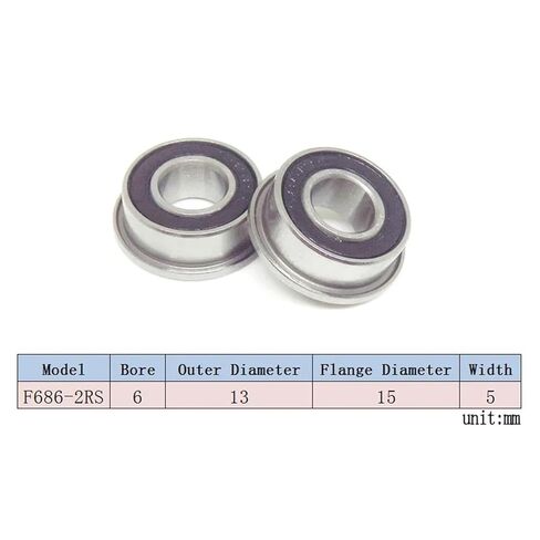 8Pcs F686 2RS Flange Ball Bearing 6x13x5 F686RS Ball Bearing 6 * 13 * 5 Deep Groove Ball Bearing in Kuwait