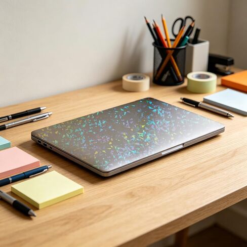 Gem Holographic Sticker Paper Self Adhesive Laminate Sheets Clear Contact Paper Peel and Stick Iridescent Glitter Transparent Card Sticker Cover for Book Windows Cabinet Art Projects DIY in Saudi Arabia
