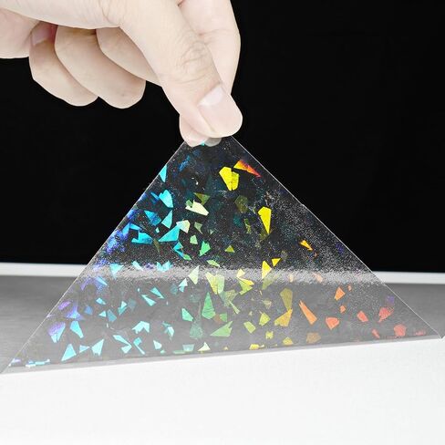 Gem Holographic Sticker Paper Self Adhesive Laminate Sheets Clear Contact Paper Peel and Stick Iridescent Glitter Transparent Card Sticker Cover for Book Windows Cabinet Art Projects DIY in Saudi Arabia