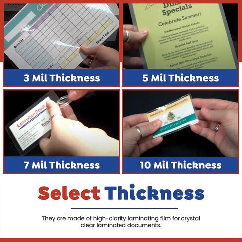5 Mil Laminating Pouches with Rounded Corners | Driver's License Size | 2-3/8 in. x 3-5/8 in. | Glossy Finish | Premium Adhesive for High-Clarity | 2 Carriers Included | 500 Pack in Saudi Arabia