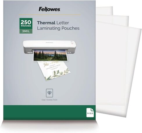 Fellowes® Thermal Laminating Pouches, Letter Size, 3 Mil, 9" x 11-1/2", Ultra-Clear, Pack of 250 Pouches in Kuwait