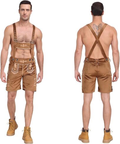 Regenboog Lederhosen Men, Bavarian Oktoberfest Costume Men,Oktoberfest Traditional Costume,Brown in Saudi Arabia