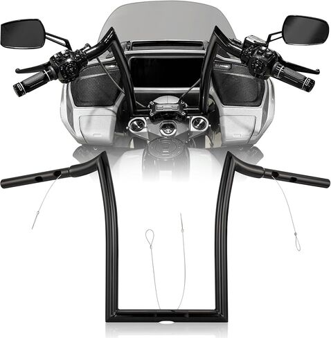 1 1/4 بوصة Road Glide Handlebar 14 بوصة Rise Meathook Ape Hangers لـ Harley 2023-أحدث CVO Road Glide FLTRXSE و2024-أحدث FLTRX و2024-أحدث FLTR موديلات، كروم in Kuwait