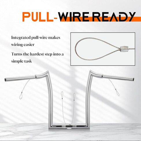 1 1/4 بوصة Road Glide Handlebar 14 بوصة Rise Meathook Ape Hangers لـ Harley 2023-أحدث CVO Road Glide FLTRXSE و2024-أحدث FLTRX و2024-أحدث FLTR موديلات، كروم in Kuwait