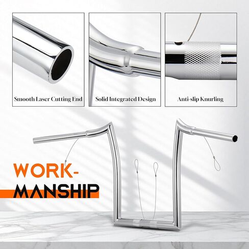 1 1/4 بوصة Road Glide Handlebar 14 بوصة Rise Meathook Ape Hangers لـ Harley 2023-أحدث CVO Road Glide FLTRXSE و2024-أحدث FLTRX و2024-أحدث FLTR موديلات، كروم in Kuwait