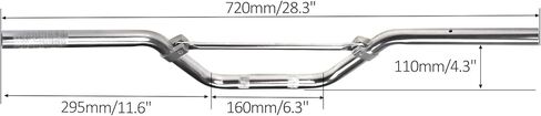720mm Mini Dirt Bike Handlebars, 7/8'' (22mm) Steel Motorcycle Handlebar Replacement for Pit Bikes, ATV, Motocross, Balanced Control & Durable Chrome Finish in Kuwait