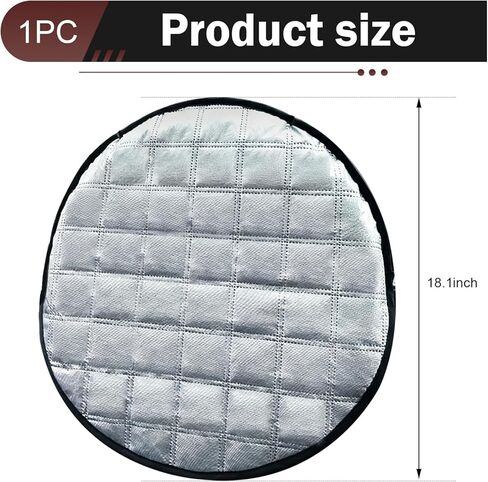 1 PC Car Steering Wheel Sun Shade, 16.93" Aluminum Foil Material Car Driving Handle Cover, Thickened Slip-on Steering Wheel Sunshade Protector, Universal for Most Cars SUVs Trucks (Silver) in Kuwait