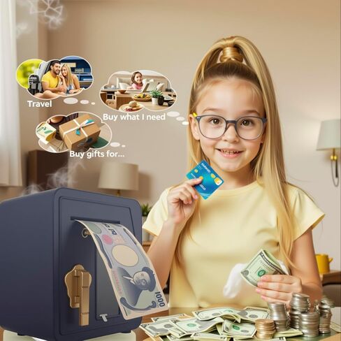ATM Piggy Bank للأطفال، لعبة إلكترونية تعمل باللمس، بنك النقود المعدنية مع موسيقى آمنة لهدايا عيد الميلاد وعيد الميلاد للأطفال in Kuwait