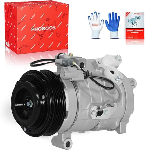 ضاغط تكييف الهواء PHOBOOS مع قابض متوافق مع Toyota Tundra 2007-2009، 4Runner 2003-2009، Sequoia 2001-2007 وLexus GX470 2003-2009، 4.7 لتر، تبريد سريع، ضوضاء منخفضة، تركيب سهل، Ref.97328 in Kuwait