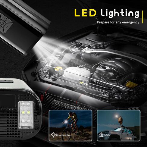 منفاخ الإطارات ضاغط هواء محمول، مضخة إطارات كهربائية 150 رطل لكل بوصة مربعة مع ضوء LED لقياس الضغط الرقمي، مضخة هواء ذكية متعددة الوظائف 12 فولت تيار مستمر للسيارات والدراجات النارية والدراجات والكرات in Kuwait