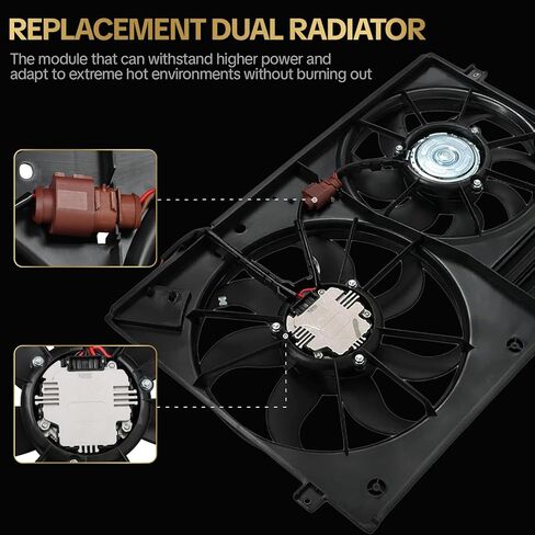 620-805 Radiator Cooling Fan Assembly for Volkswagen Bora 2.5L 2006-2010, for 2006-2010 Eos 2.0 L,for Jetta 2.0L 2006-2016, for A3 1.4L – 2.0L 2003-2010 in Saudi Arabia